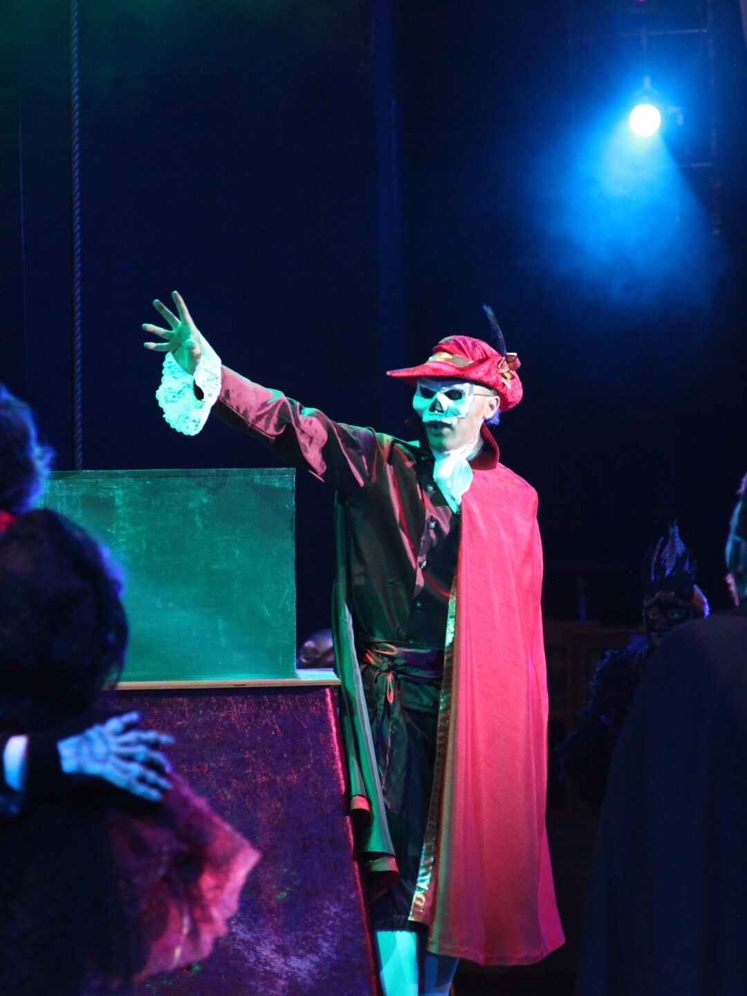Actor mid scene performance phantom of the opera