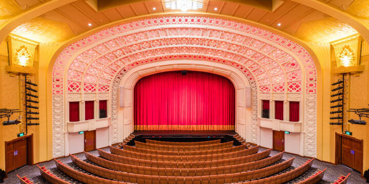 The Empire Theatre auditorium with curtain down 